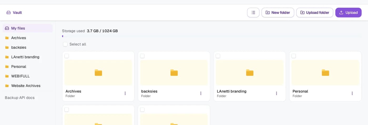 Vault folders